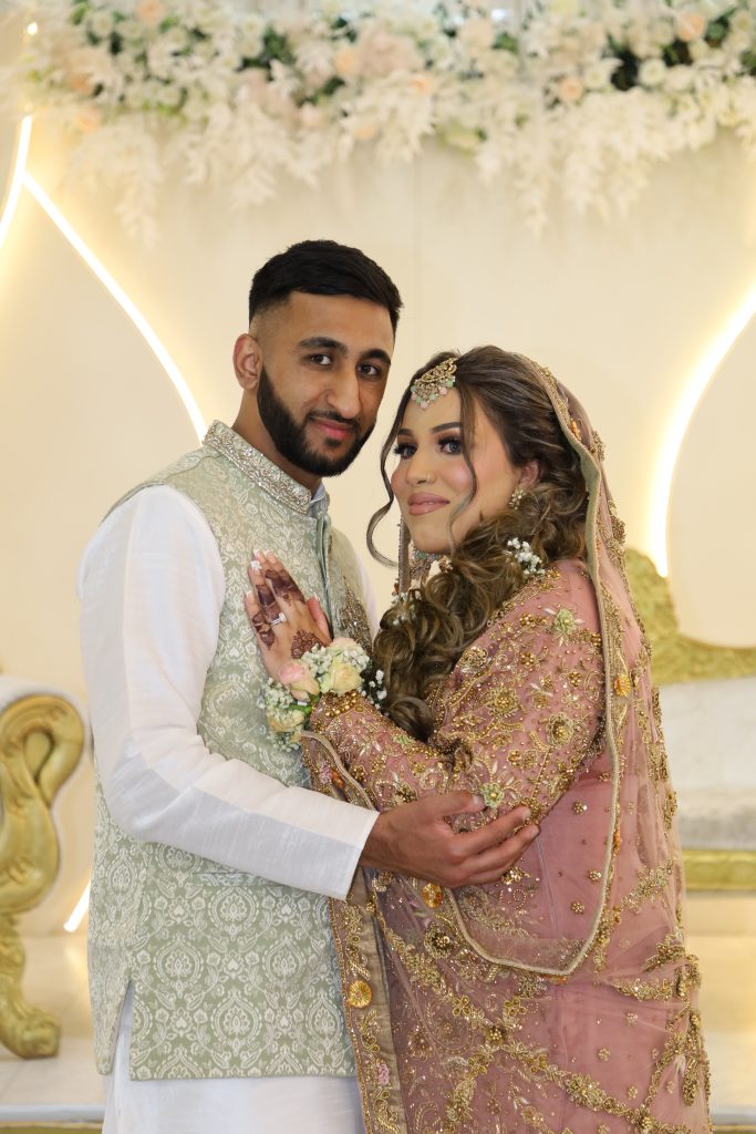 Pakistani Bride and Groom on wedding event captured by Female Wedding Photographer in Birmingham